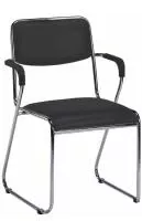 Кресло Fix Plus Chrome (экокожа черная)